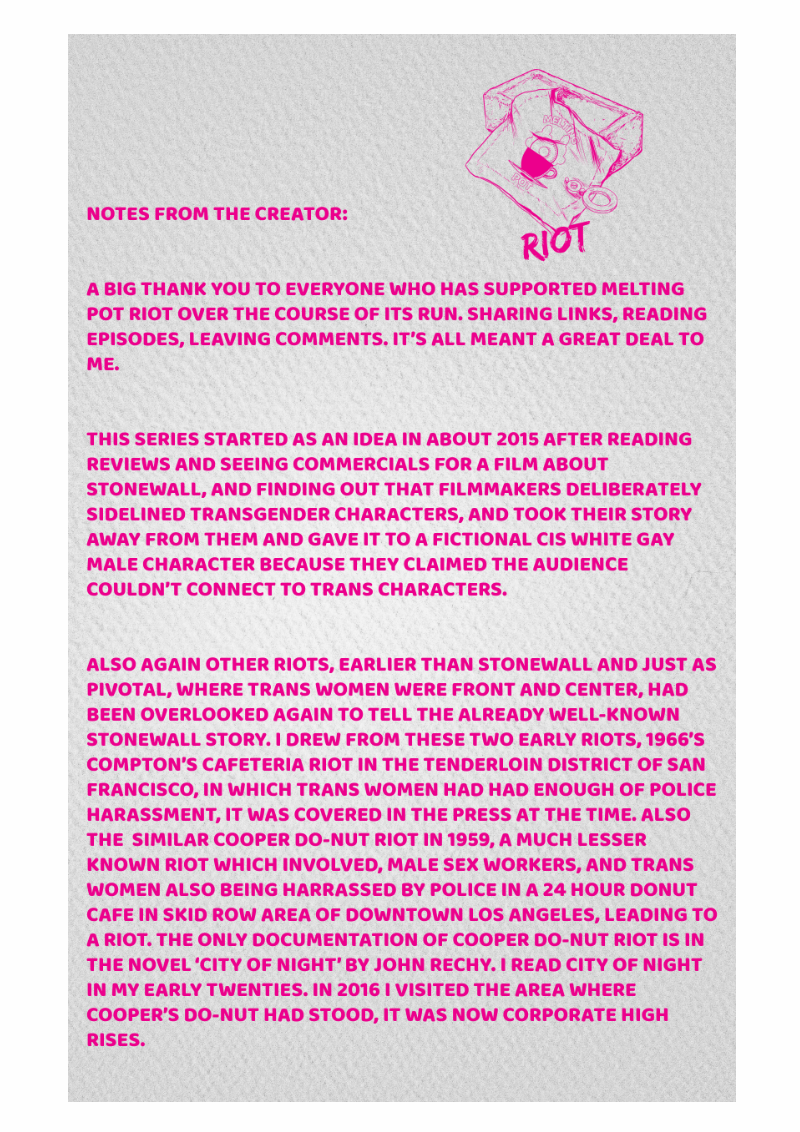 Melting Pot Riot  Chapter Epilogue : Author’s notes